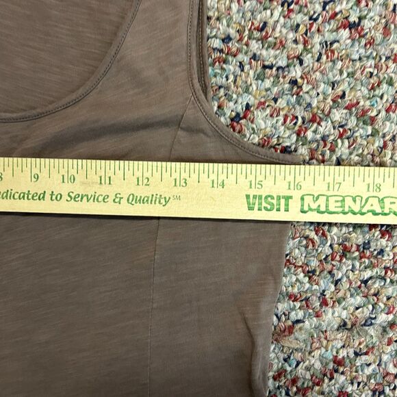 Garnet Hill Taupe Brown Organic Cotton Sleeveless Easy Knit Godet Dress Size XS - Picture 10 of 12